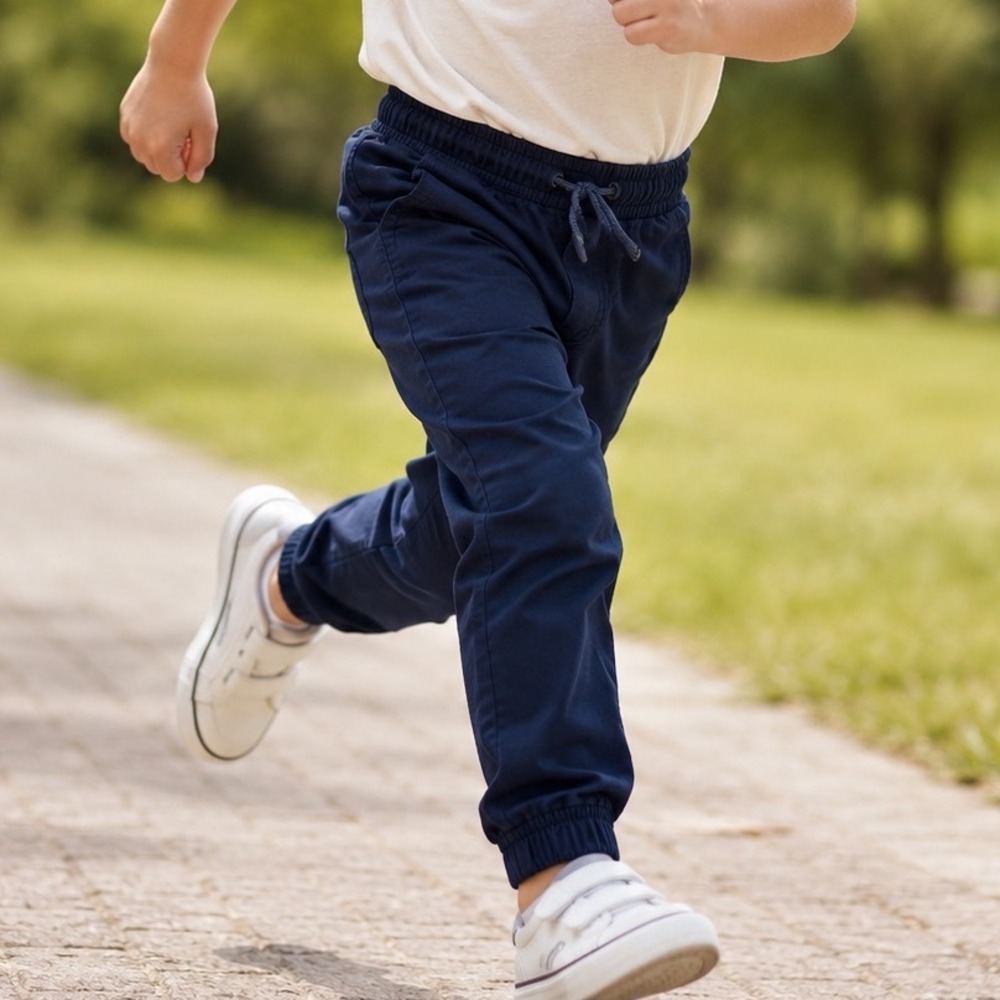 Gap Kids Navy Blue Twill Jogger Pants Elastic Waist Drawstring XS 4-5 NEW Q3